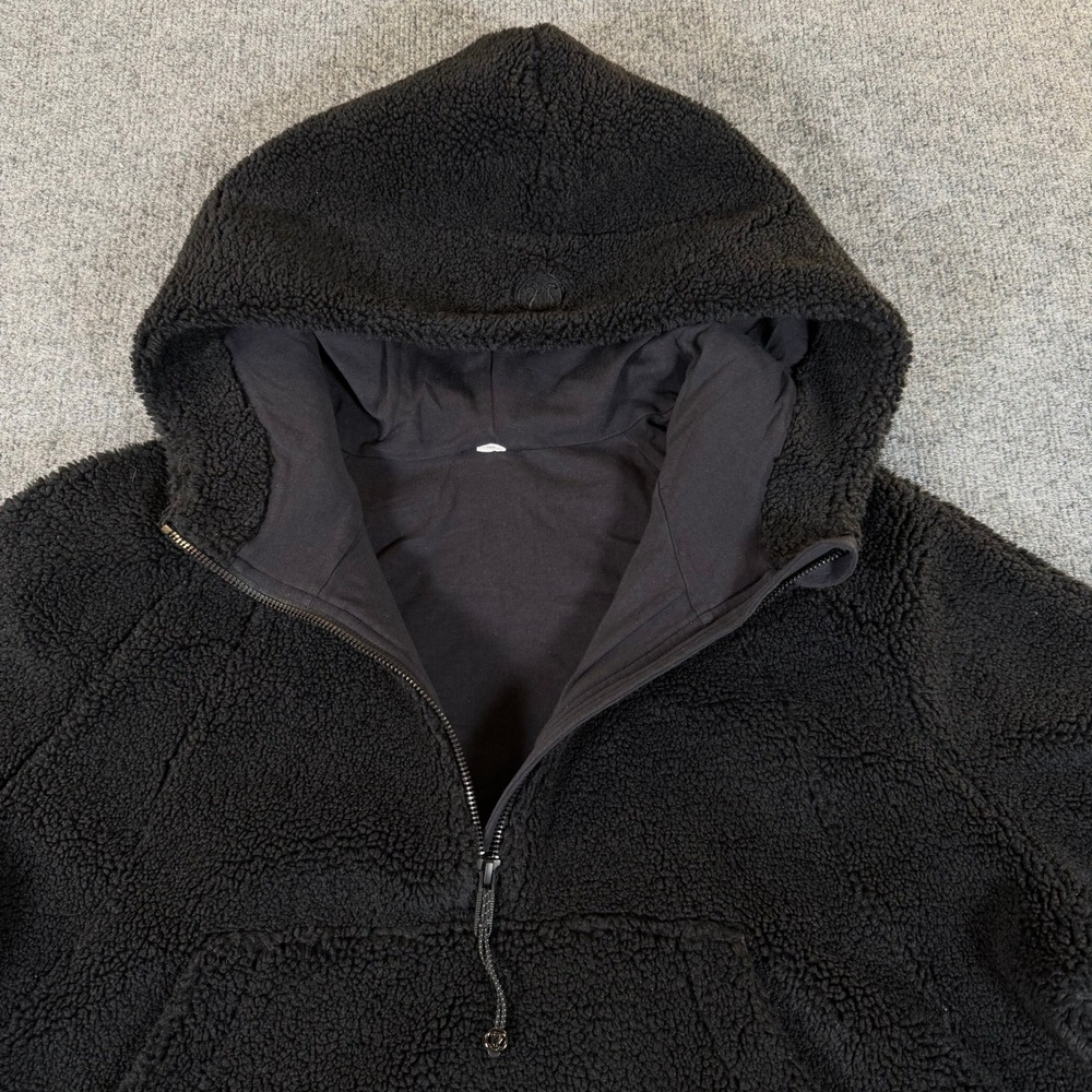 Lululemon Scuba Oversized Half-Zip Hoodie Black Fleece Cropped Womens LW3EQNS